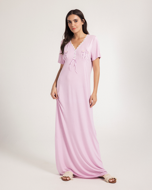 Night -t -shirt is half, how many embroidery is a flower bouquet