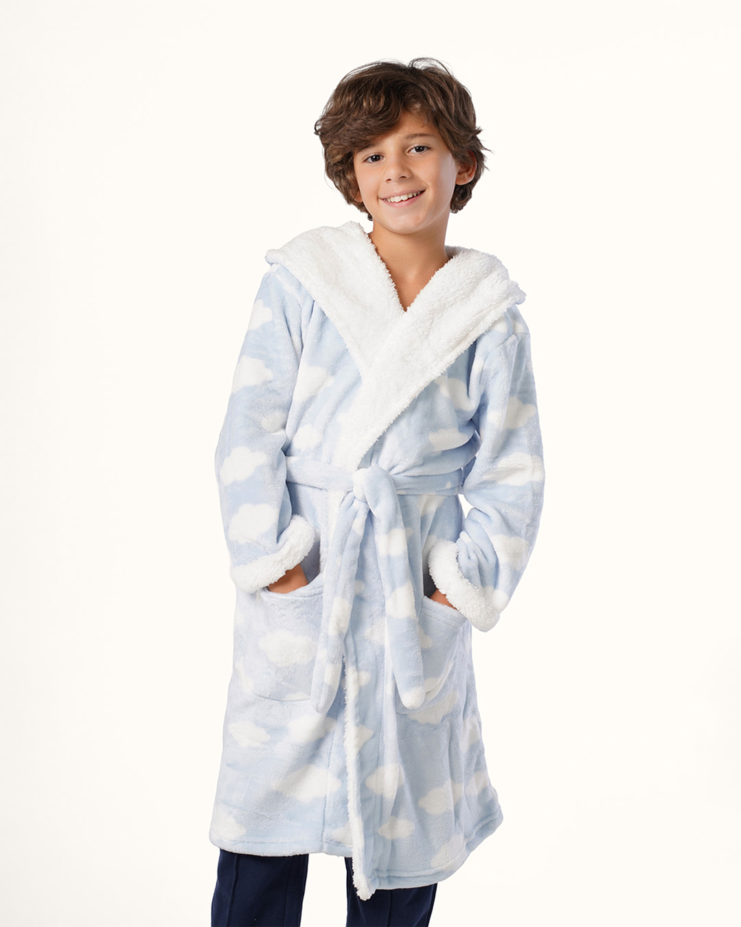 sky clouds hooded boys robe