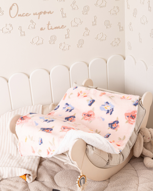 Big messy flowers baby blanket