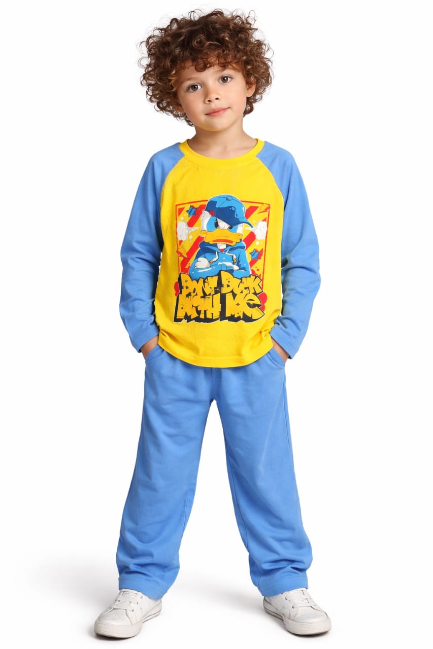 بيجامه قطن خريفي وسط اولادي