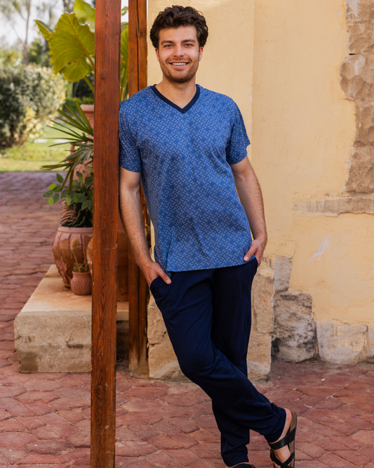 Men's half-sleeve pajamas and rotary polo pentacourt