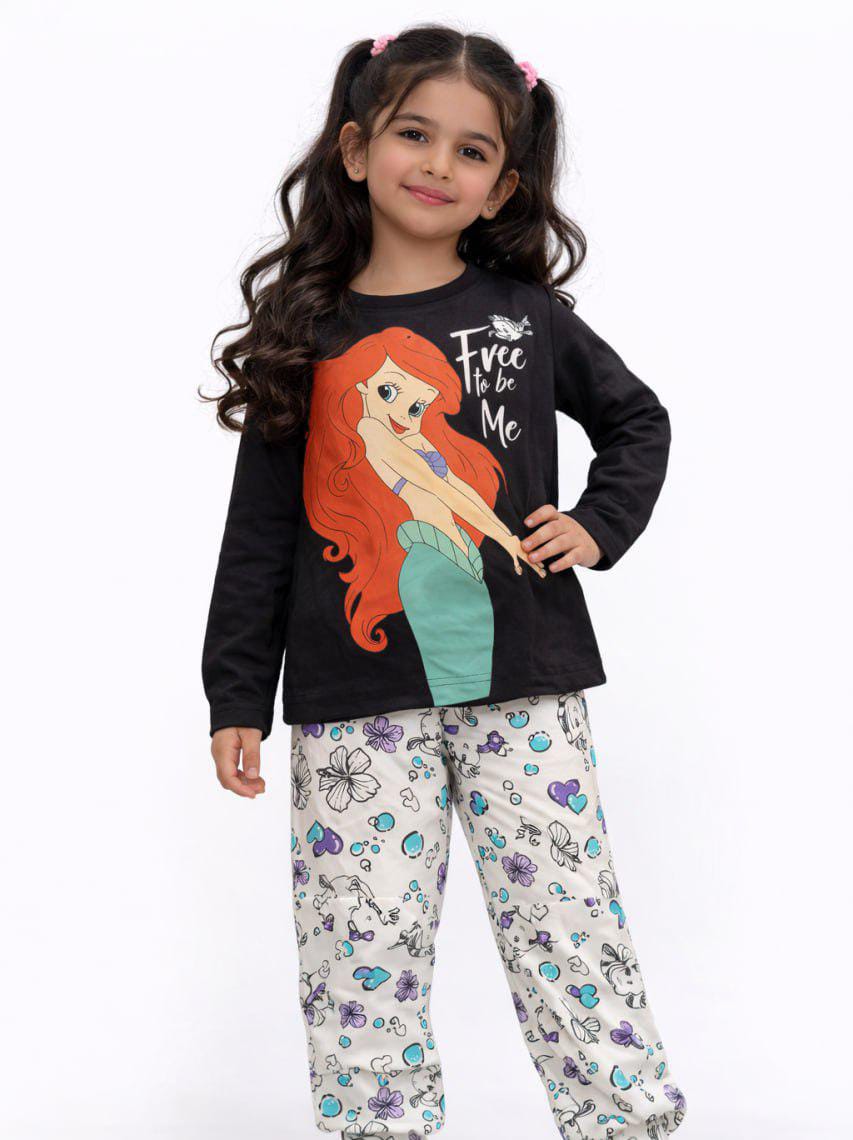 بيجامه قطن خريفي وسط بناتي