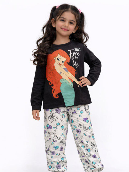 بيجامه قطن خريفي وسط بناتي