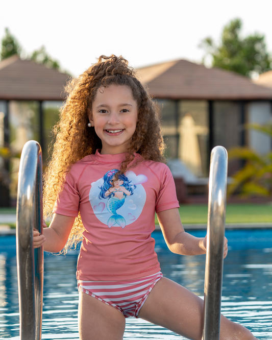 Mermid girls two-piece swimsuit, size 24, medium