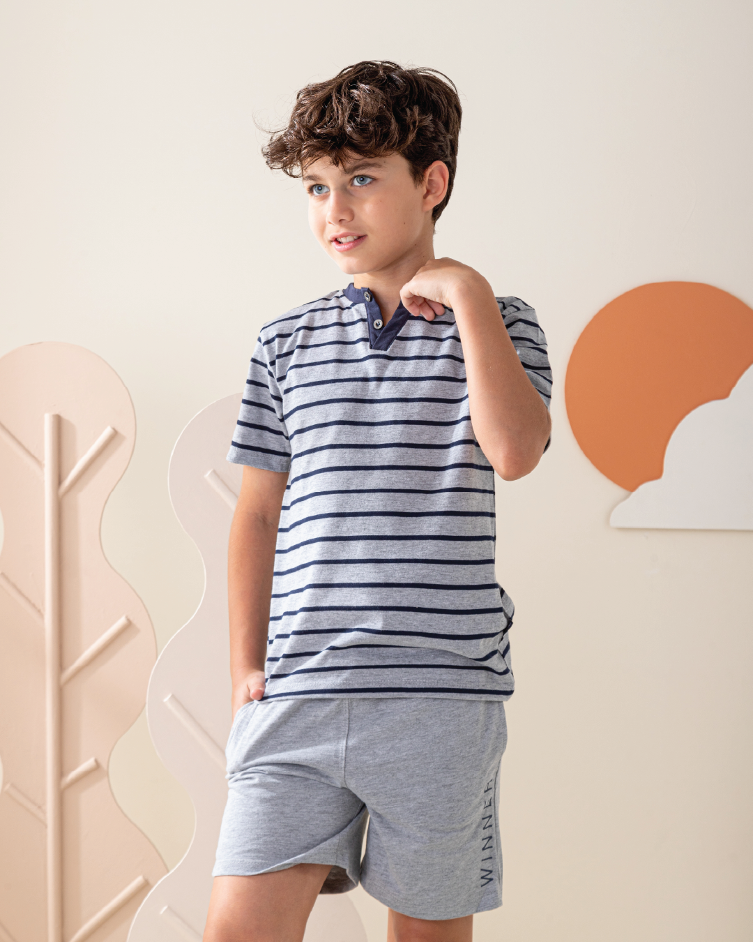 Winner Boys Printed T-Shirt & Shorts Pajamas