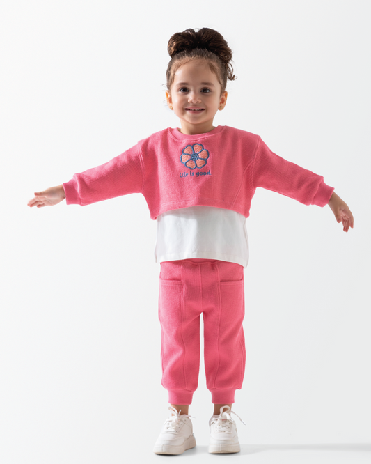 Life Is Good Beigeامه بناتي بيبي 3 قطع