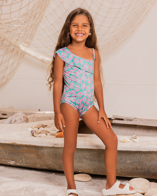 Summer Flowers girls swimsuit