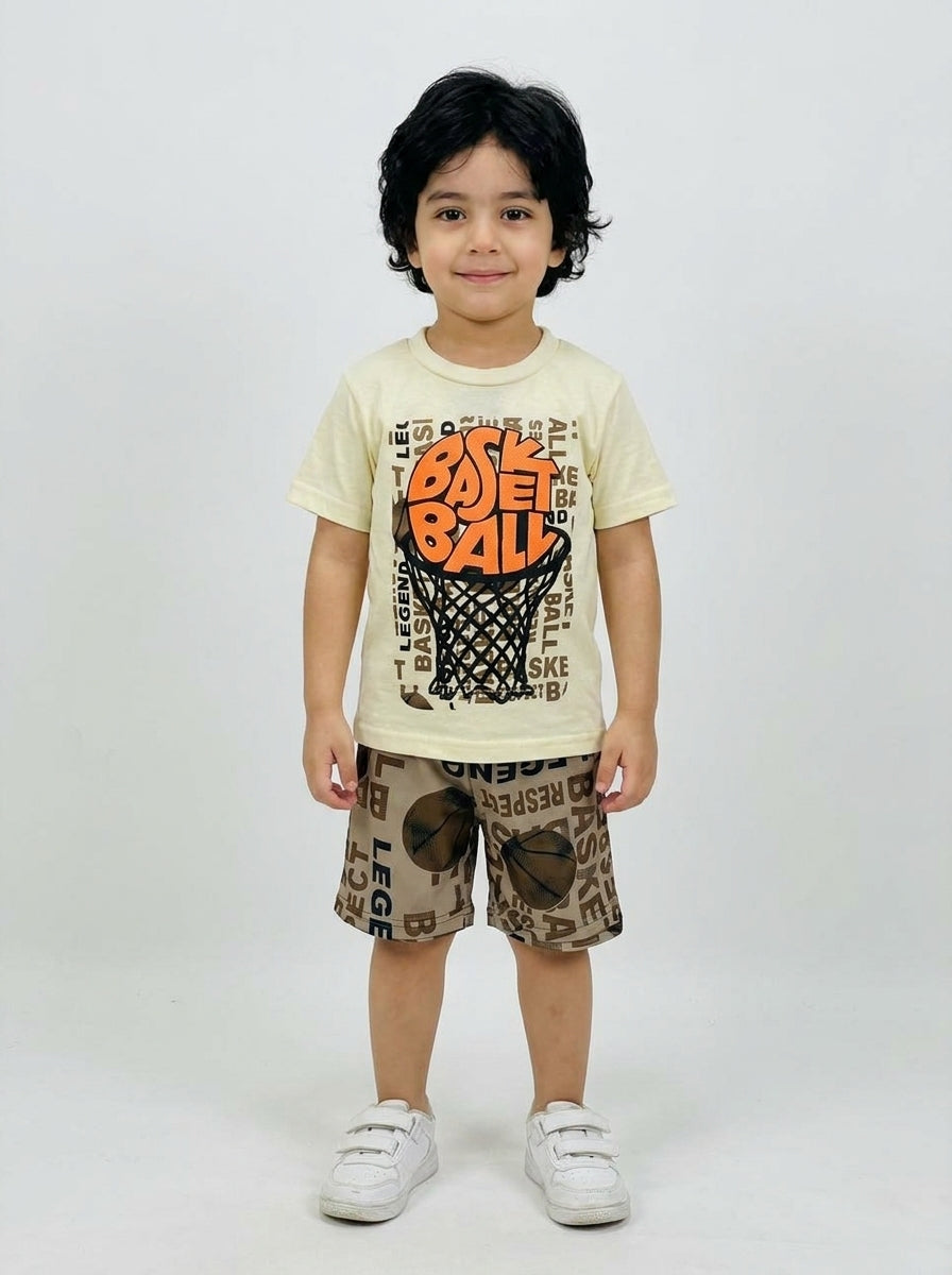 بجامة شورت ولادي بيسبول - Cotton House Kids Wear
