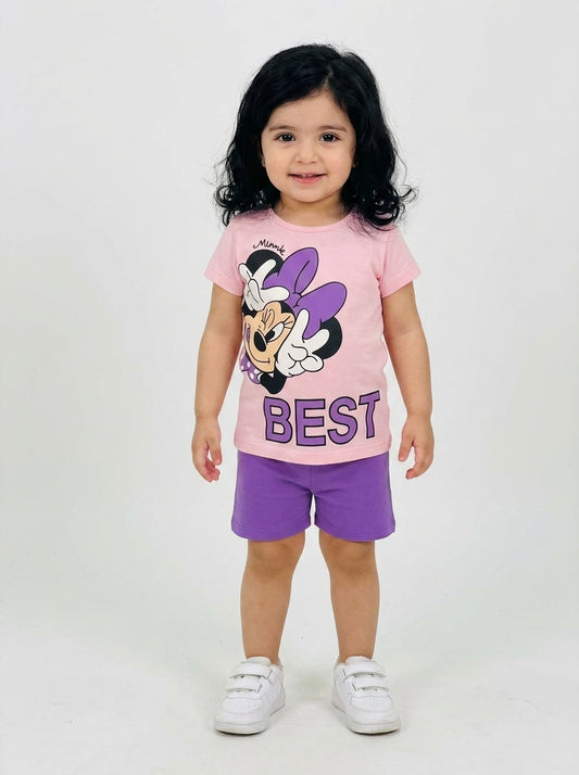 بجامة شورت بيبي بناتي ميني - Cotton House Kids Wear
