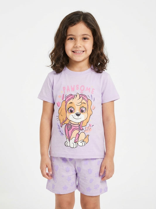 بجامة شورت وسط بناتي pawsome