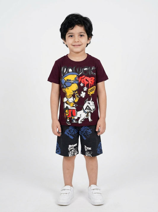 بجامة شورت وسط ولادي جان - Cotton House Kids Wear