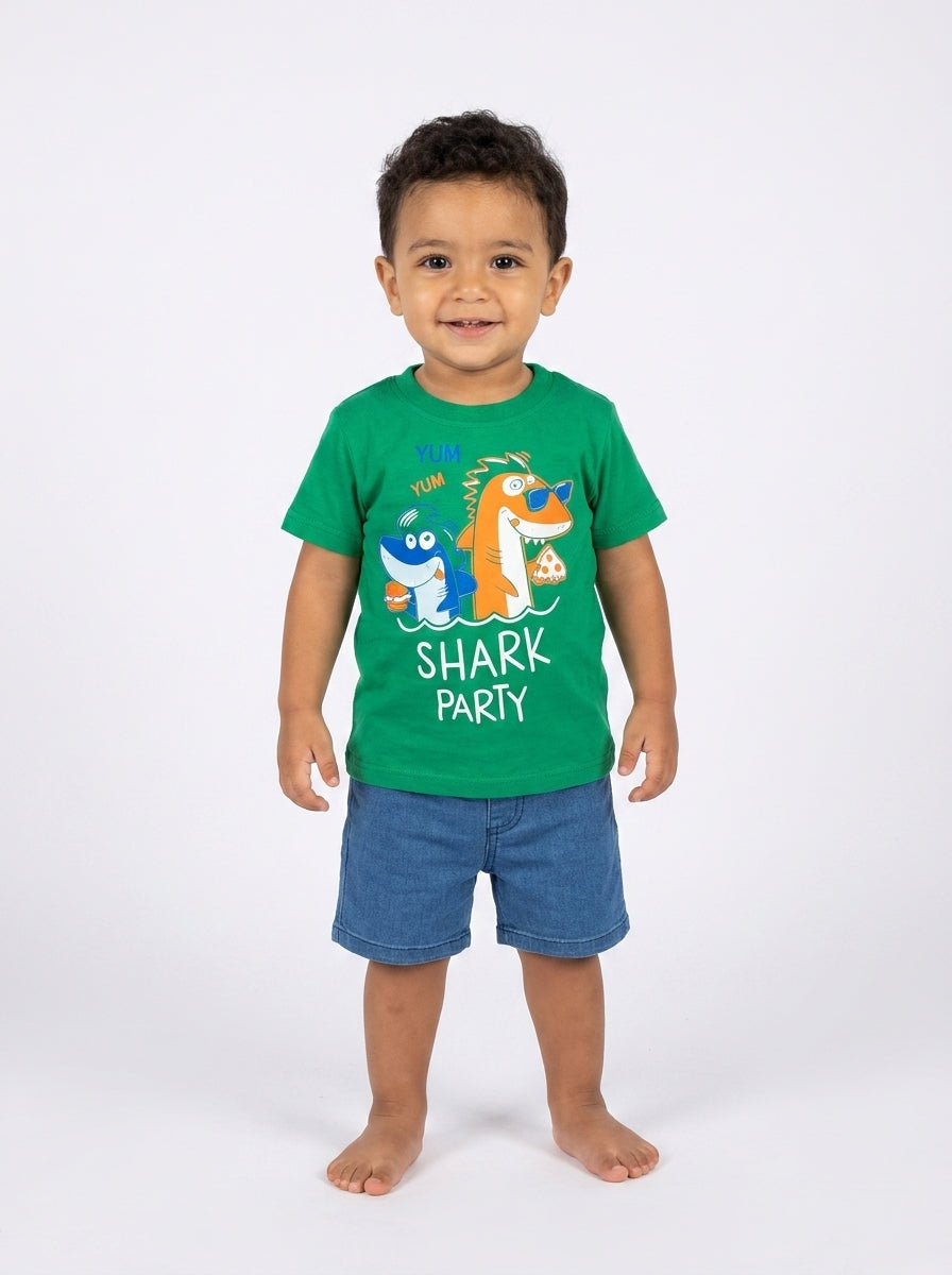 تيشرت بيبي ولادي shark - Cotton House Kids Wear