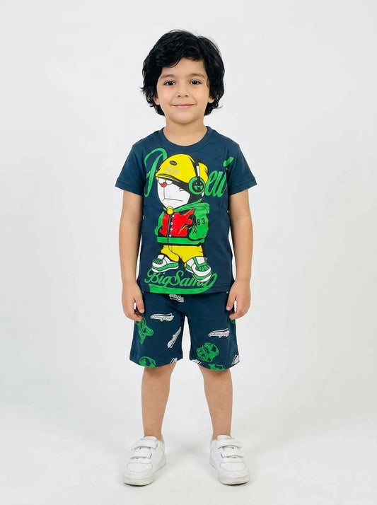 بجامة شورت وسط ولادي بيج سام - Cotton House Kids Wear