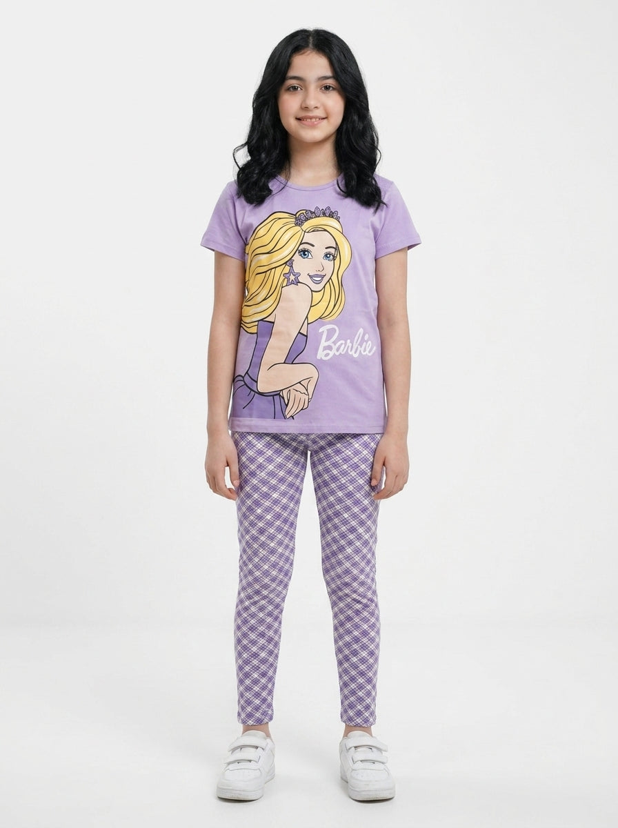 بجامة شورت محير بناتي باربي موف - Cotton House Kids Wear