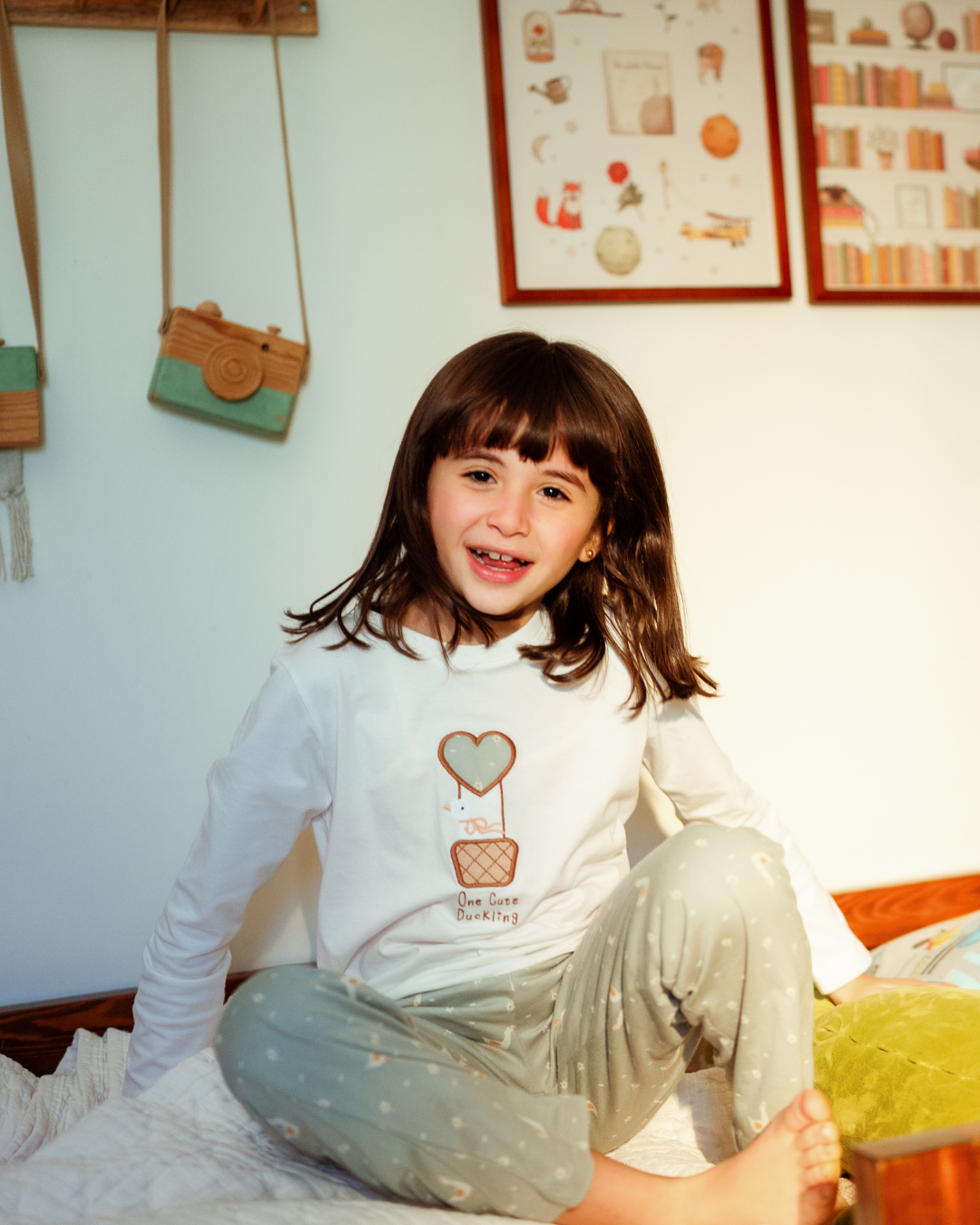 بيجاما بناتى بكم بط صغير