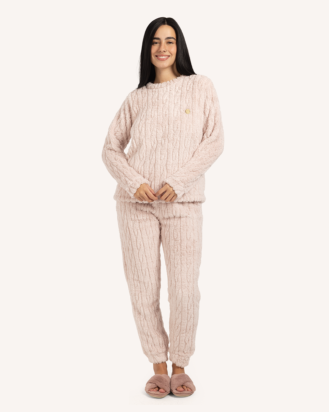 Warm Heart Fleece Pajama with Long Sleeves
