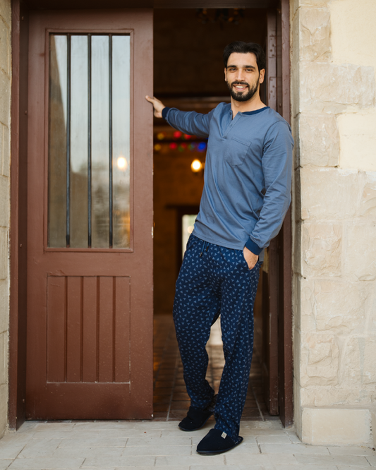 Triangles men's pajamas with sleeves