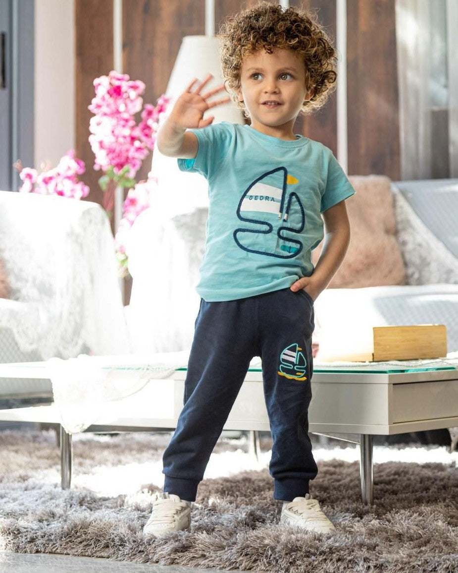 Sail Boat Pajama Baby T -shirts and shorts