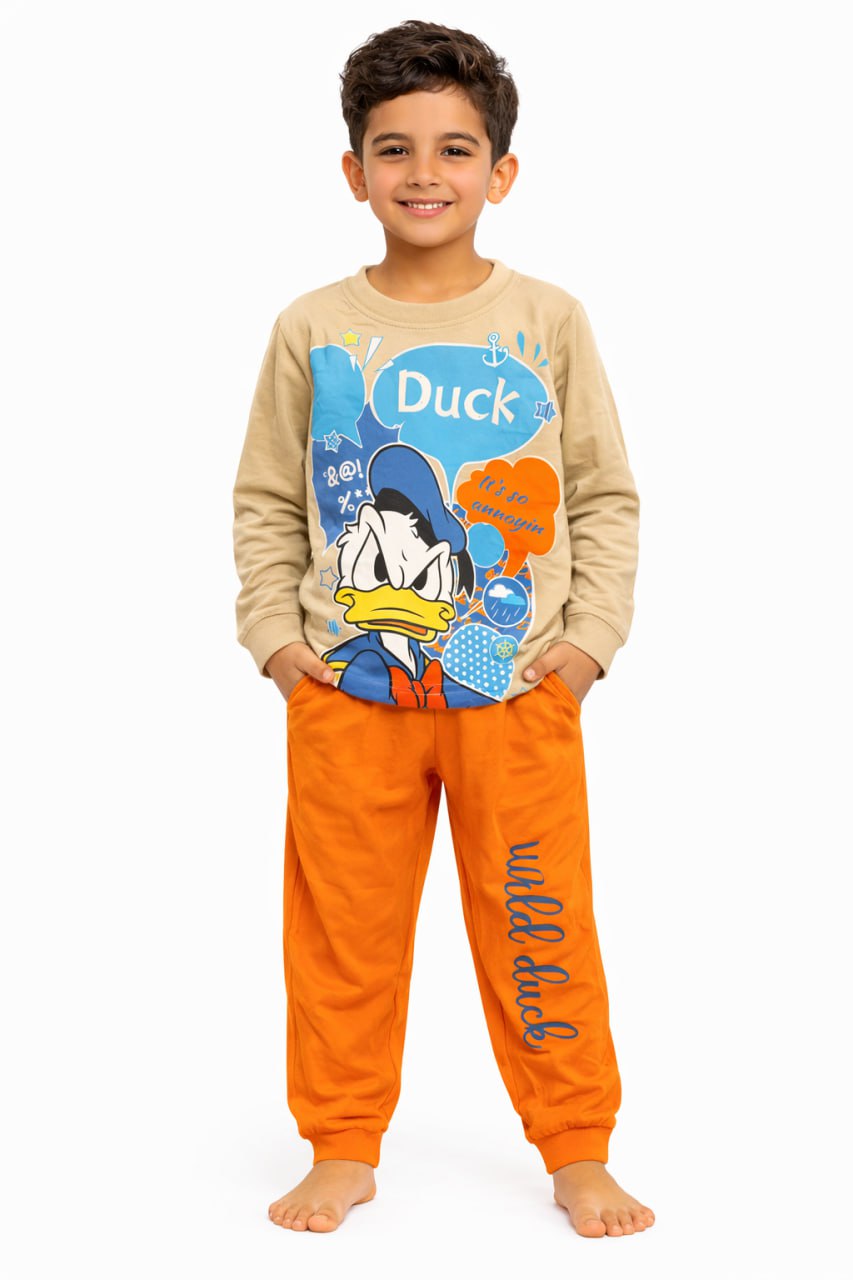 بيجامه قطن خريفي وسط اولادي