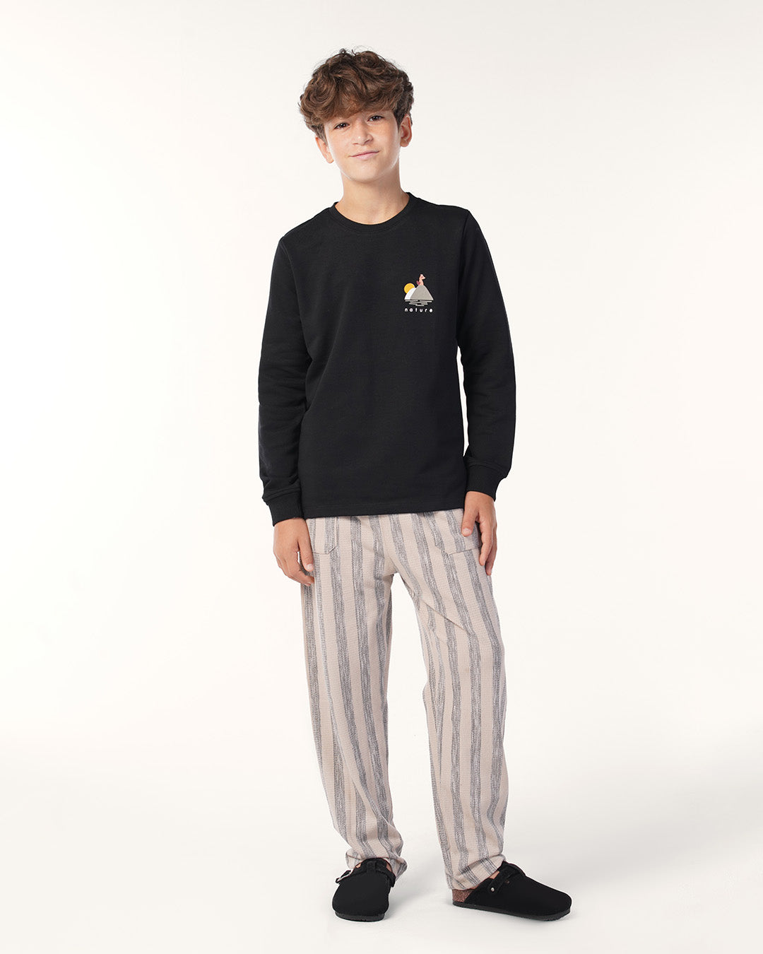 Fox on a hill long sleeve pajamas pants jacquard