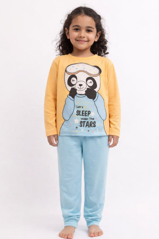 بيجامه قطن خريفي وسط بناتي