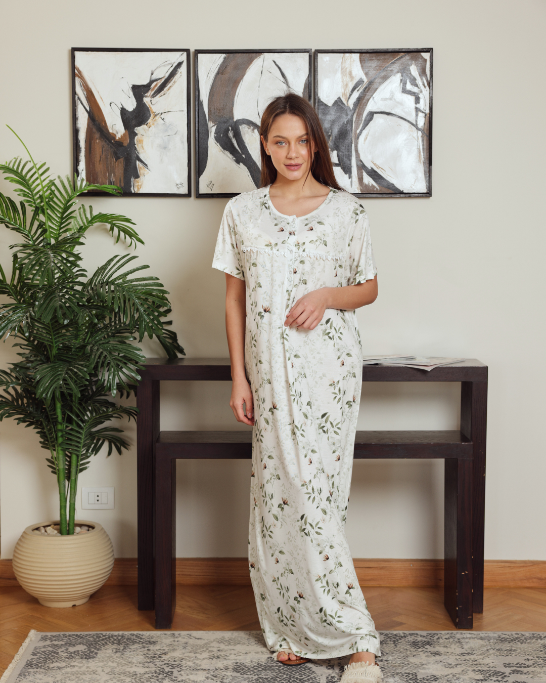 Women's half-sleeve night shirt