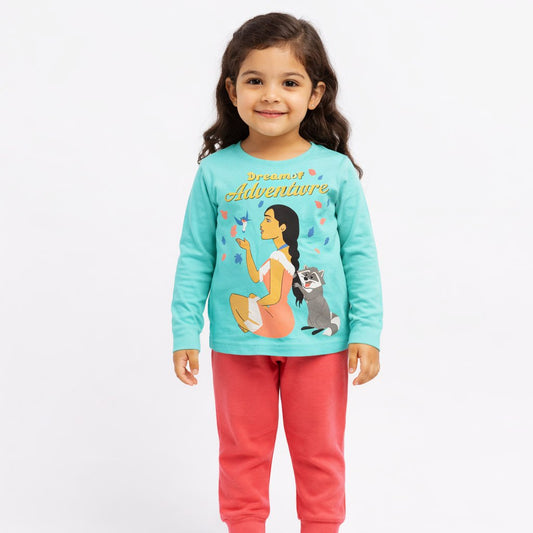 بيجامه قطن خريفي وسط بناتي