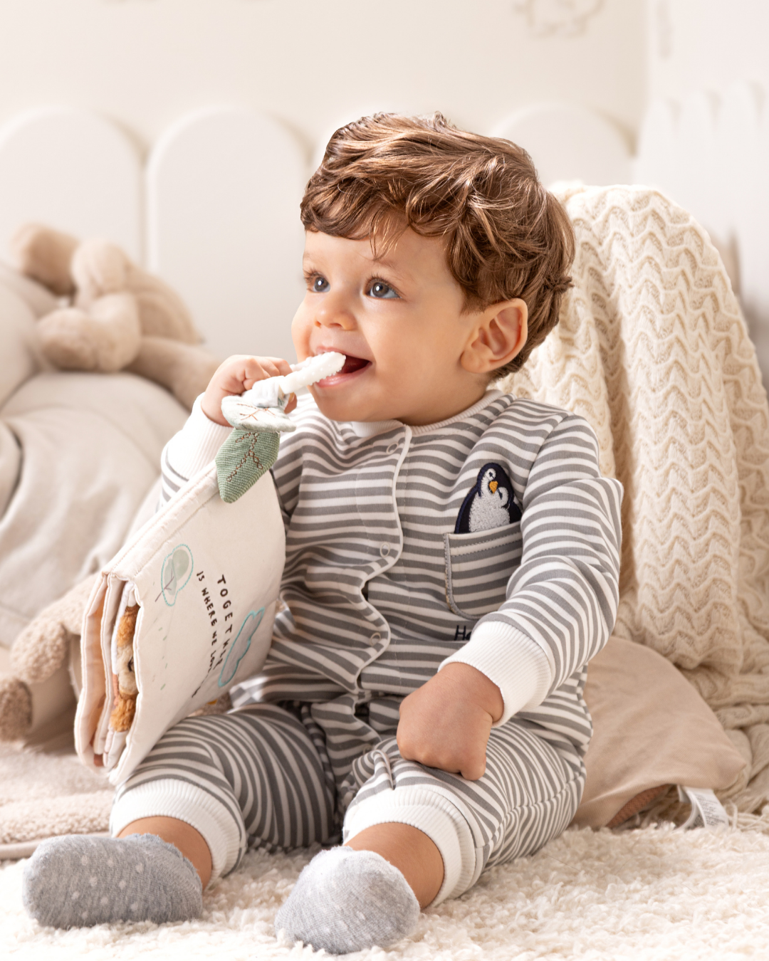 Onesie stripped penguin