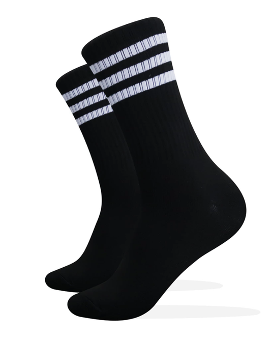 Plain Lycra Women's Two-Striped Socks